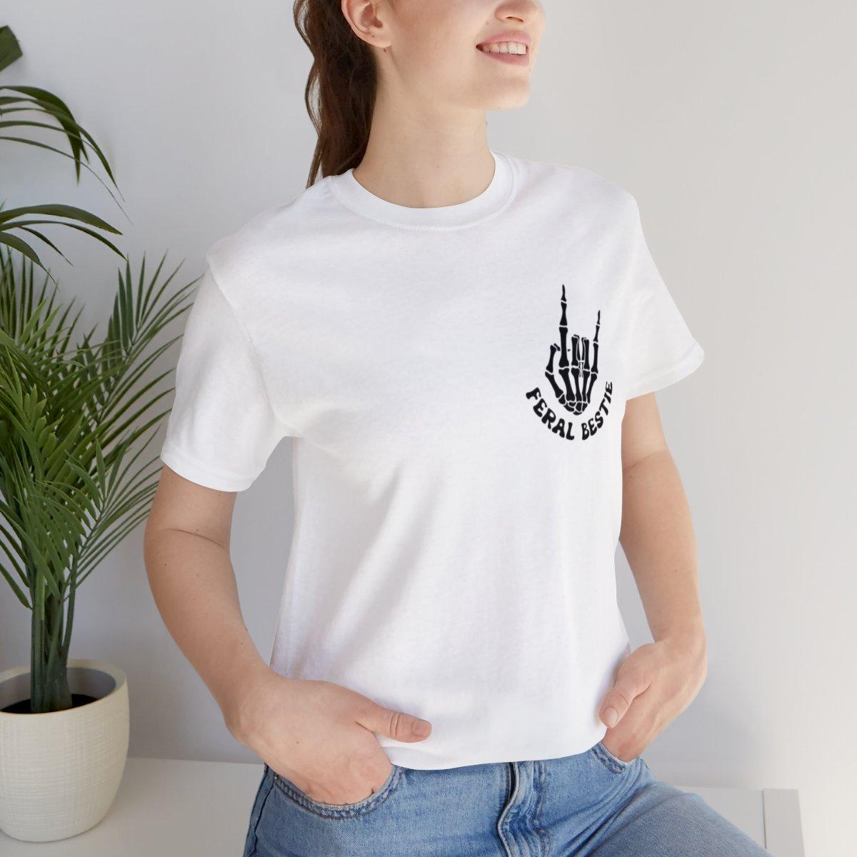 Sandjest Bestfriend T-Shirt Somebody’s Feral Bestie Gift for Women Friends Besties