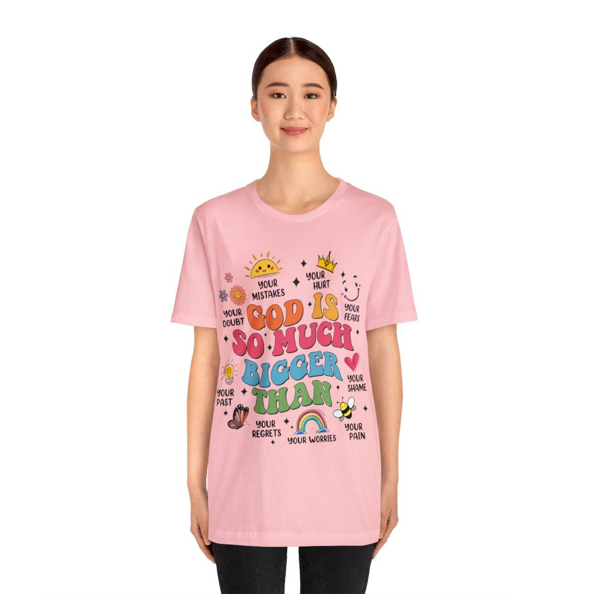 Sandjest Christian Inspirational T-Shirt God Is So Much Bigger Gift for Women Girl Friend