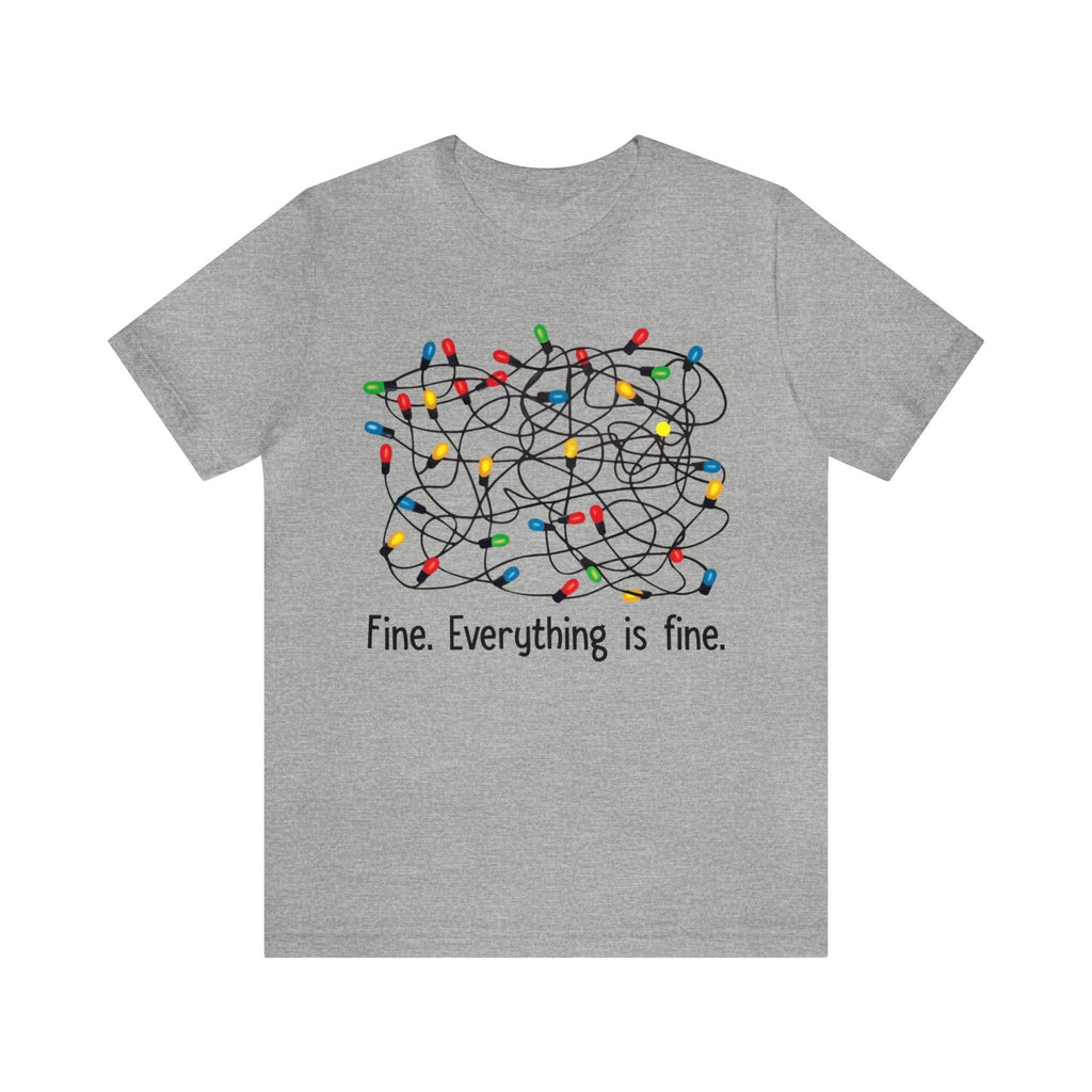 Sandjest Funny Christmas T-Shirt I'm Fine Everything Is Fine Gift for Friend Girl Women Men Boy