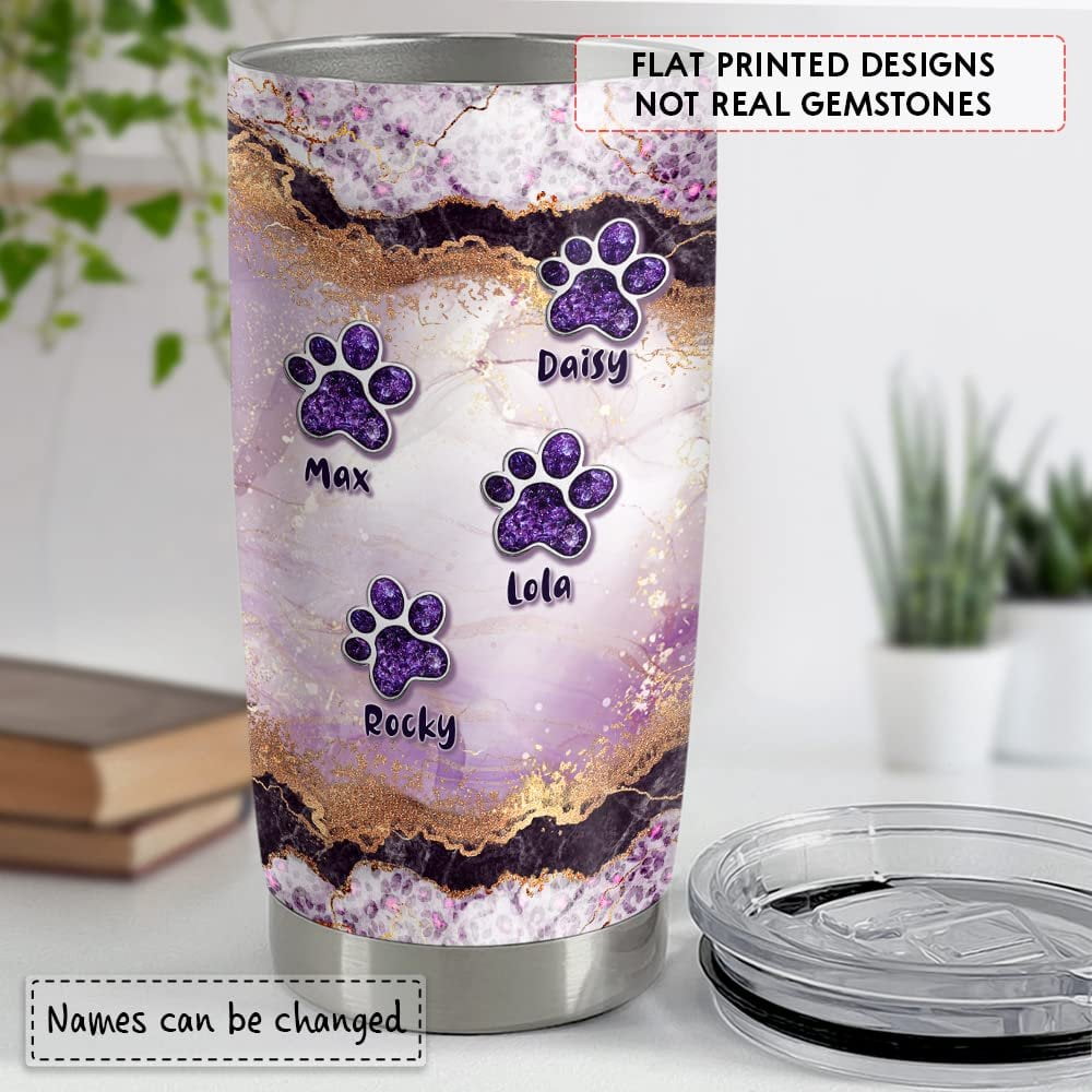 Personalized World's Best Dog Mom Tumbler Marble Style Lover Animal