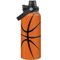 Orange Basketball Chug Lid Water Bottle 32oz