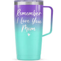 Blue Mom Curved Tumbler with Handle 20oz