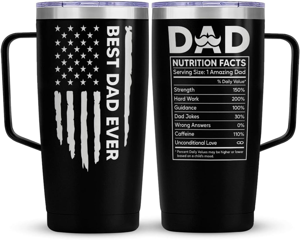Best Dad Ever Curved Tumbler with Handle 20oz