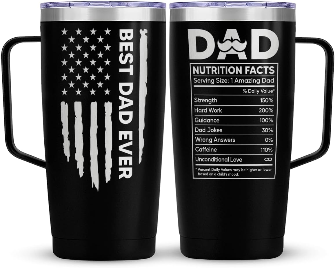 Best Dad Ever Curved Tumbler with Handle 20oz