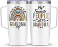 White Grandma Curved Tumbler with Handle 20oz