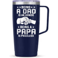 Navy Dad Papa Curved Tumbler with Handle 20oz