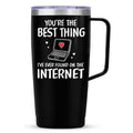 Black Couple Curved Tumbler with Handle 20oz
