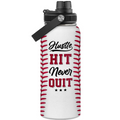 White Baseball Chug Lid Water Bottle 32oz