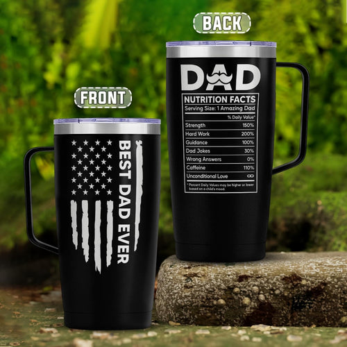 Best Dad Ever Curved Tumbler with Handle 20oz