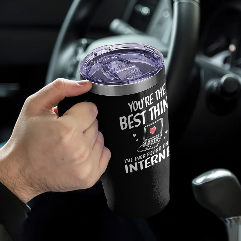 Black Couple Curved Tumbler with Handle 20oz