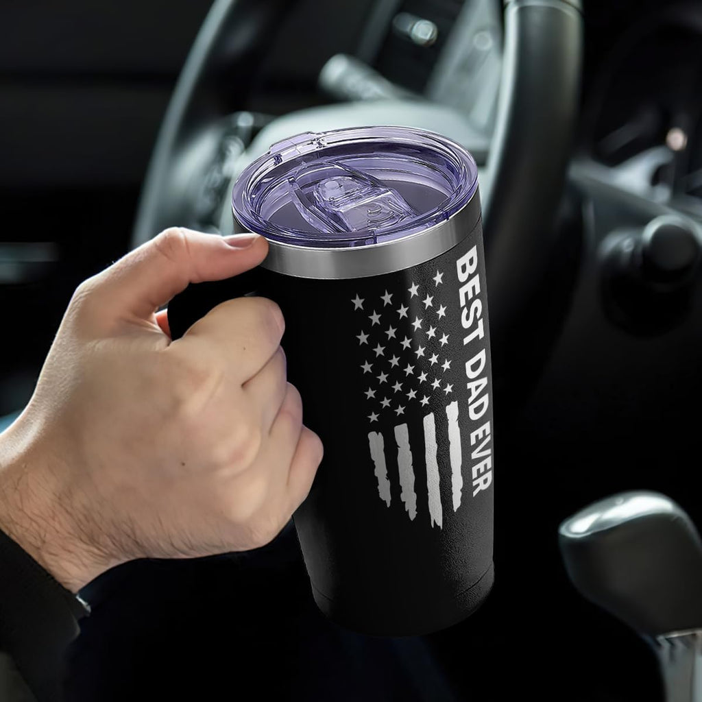 Best Dad Ever Curved Tumbler with Handle 20oz