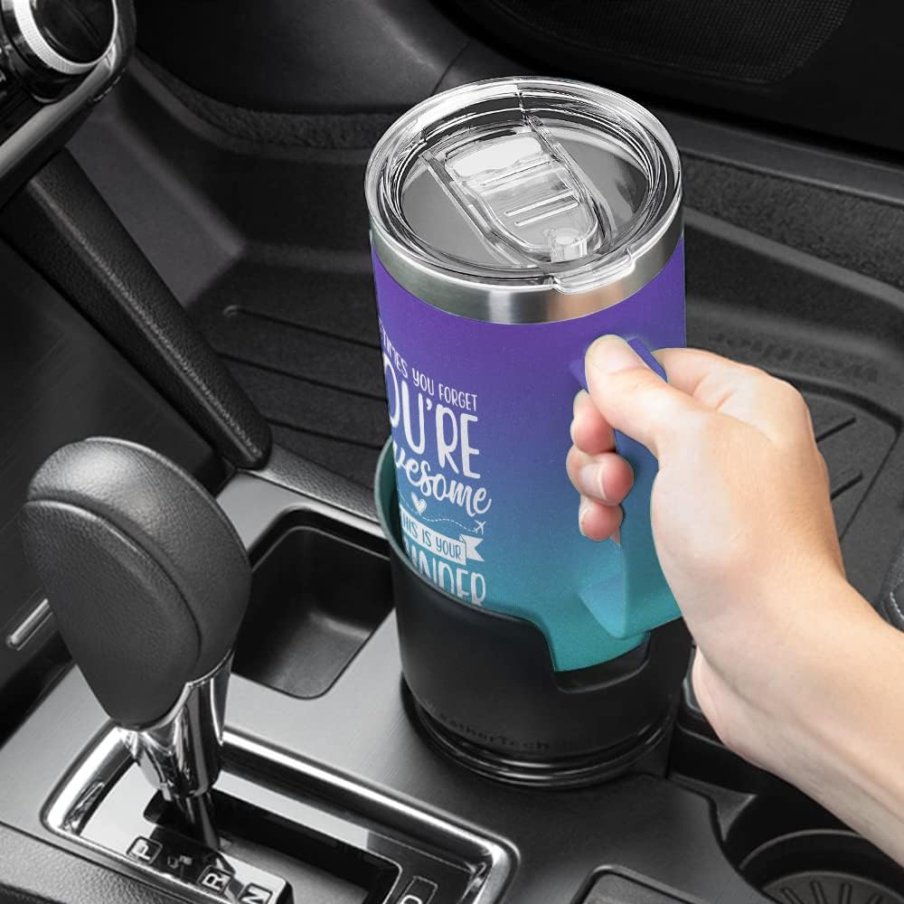 Blue Inspirational Curved Tumbler with Handle 20oz