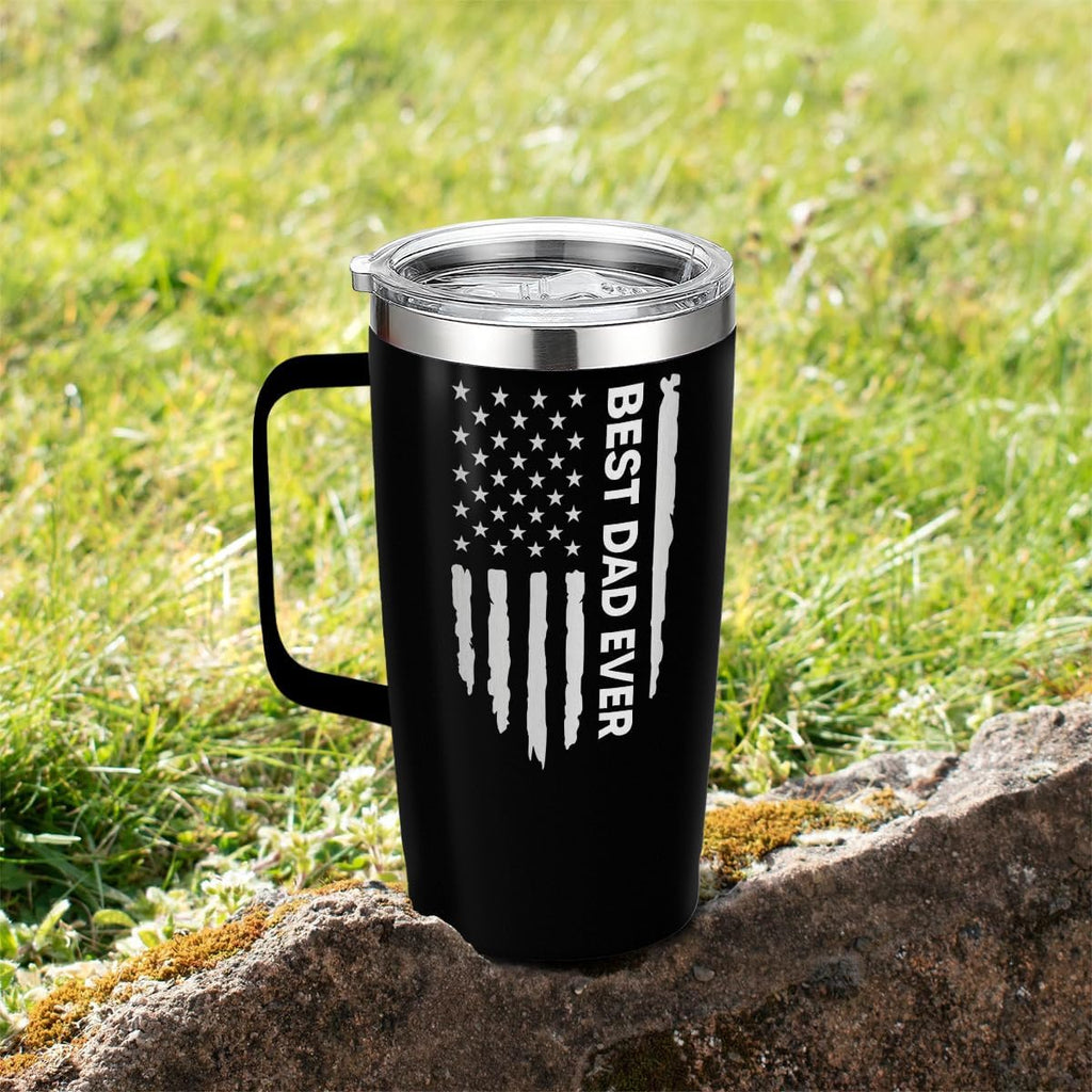 Best Dad Ever Curved Tumbler with Handle 20oz
