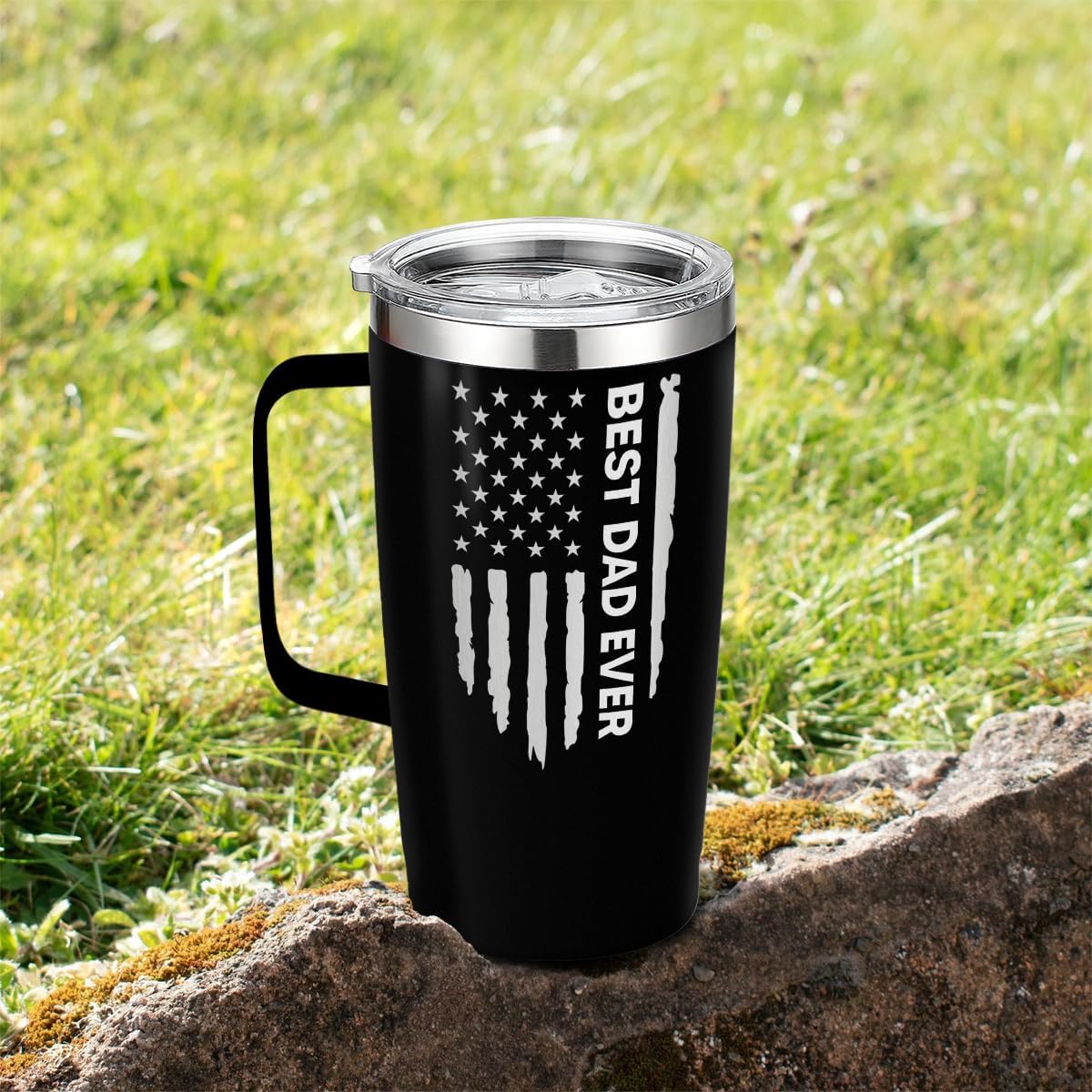 Best Dad Ever Curved Tumbler with Handle 20oz